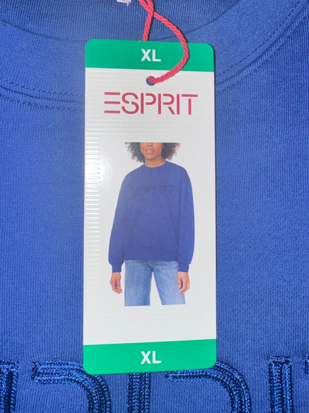 Esprit Cobalt Blue Crewneck Sweatshirt with Embroidered Logo - Picture 4 of 5